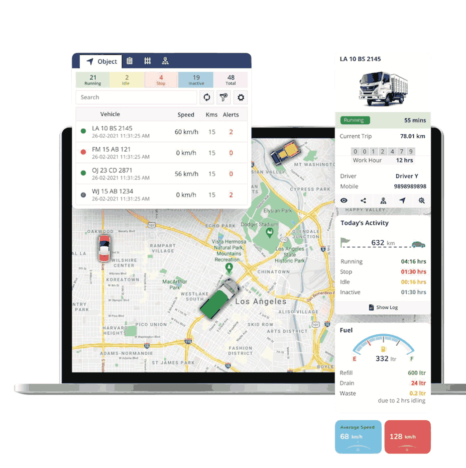 Carte de flotte en direct sur la plateforme Entopizo