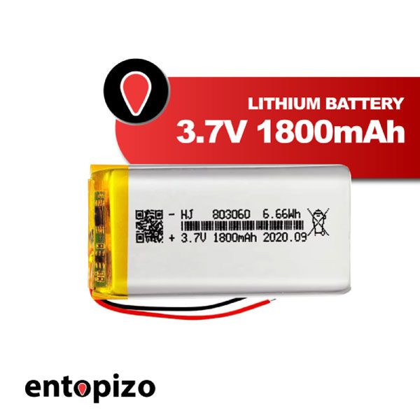 Batterie au lithium 3,7 V, 1 800 mAh, 6,66 Wh