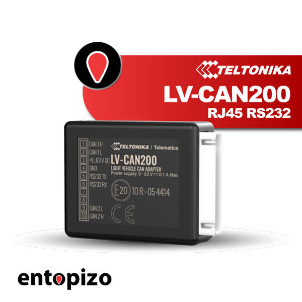 Teltonika LV-CAN200 avec prise RJ45 RS232 Adaptateur CAN pour véhicule léger